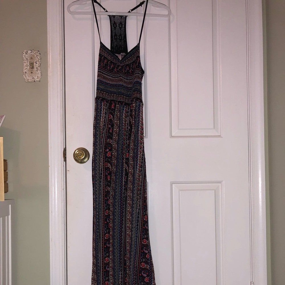 Tiki Print Maxi Dress